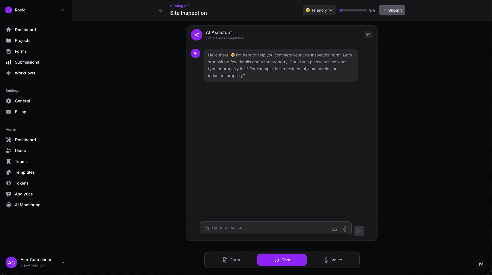 TalkReport - is an AI-powered form and report platform screenshot